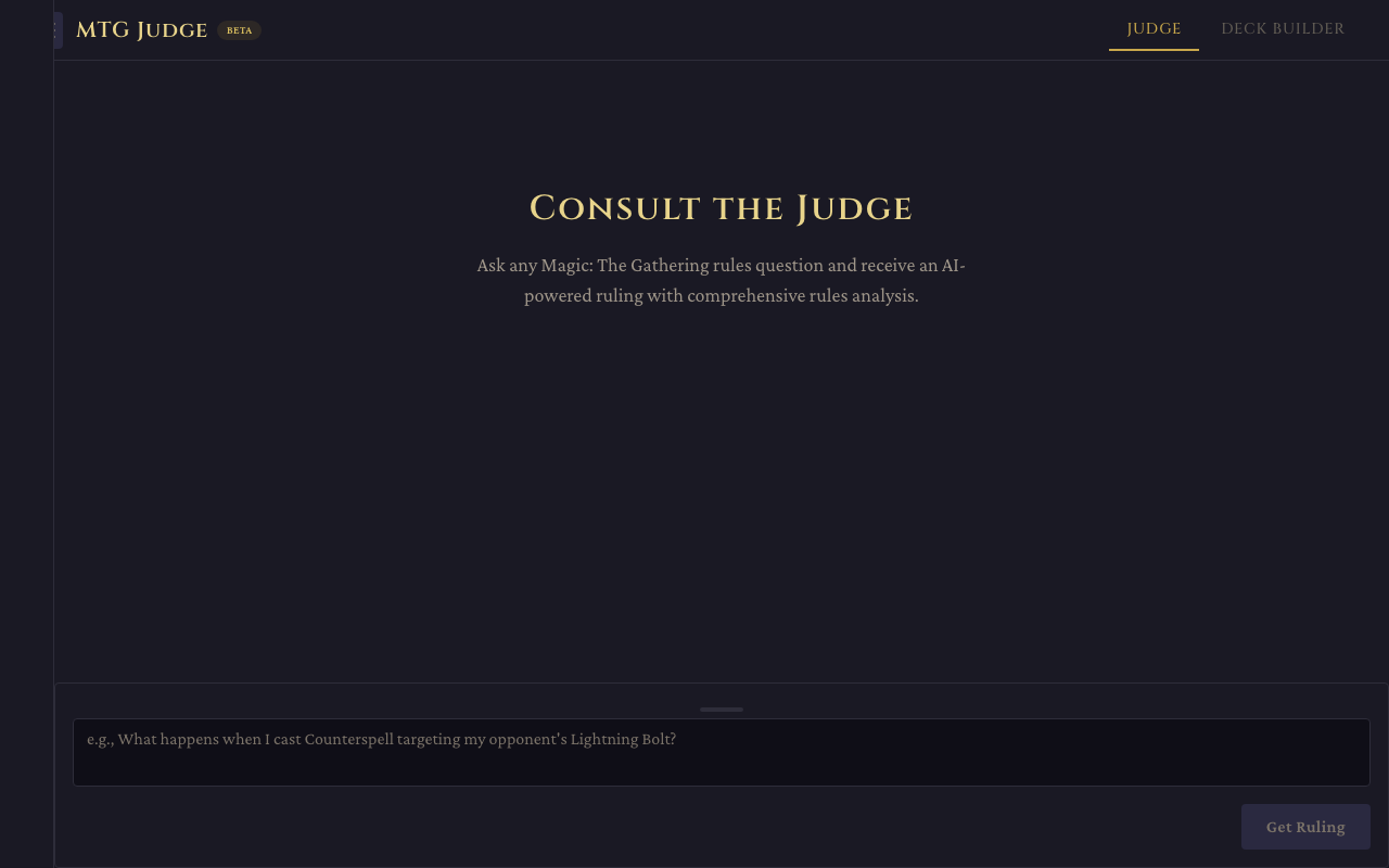 MTG Judge app: rules question with a detailed answer grounded in the Comprehensive Rules and card data